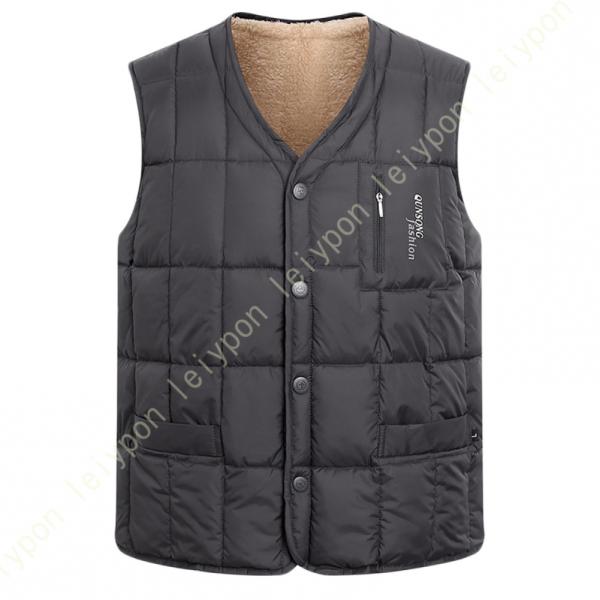 ベスト メンズ あったかい 厚手 袖なし 中綿入り vネック 秋冬 中綿ベスト ダウンコットン 防風...