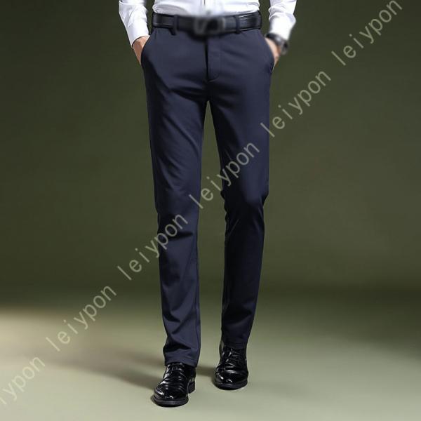 スラックス メンズ スリム ストレッチ ビジネス ウォッシャブル ビジネス 厚手 通勤 美脚 洗濯可...
