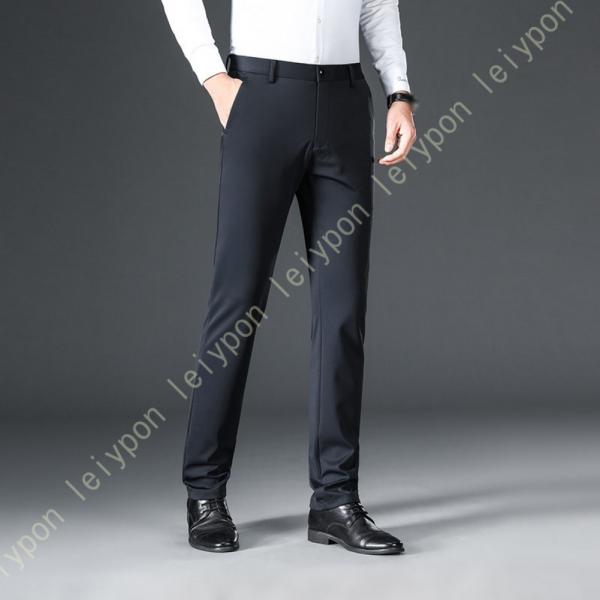 スラックス メンズ 冬 ノータック 裾上げ済み スリム ビジネス 洗える ストレッチ スラックス ウ...