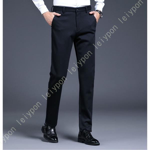 スラックス 裾上げ済み 冬 ロングパンツ メンズ スリム 通勤 ビジネス フォーマル 定番 チノパン...