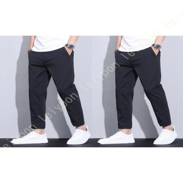 2本 ロングパンツ メンズ 吸汗 速乾 リネンパンツ ゴム仕様 通気 カジュアル 綿麻 ボトムス フ...