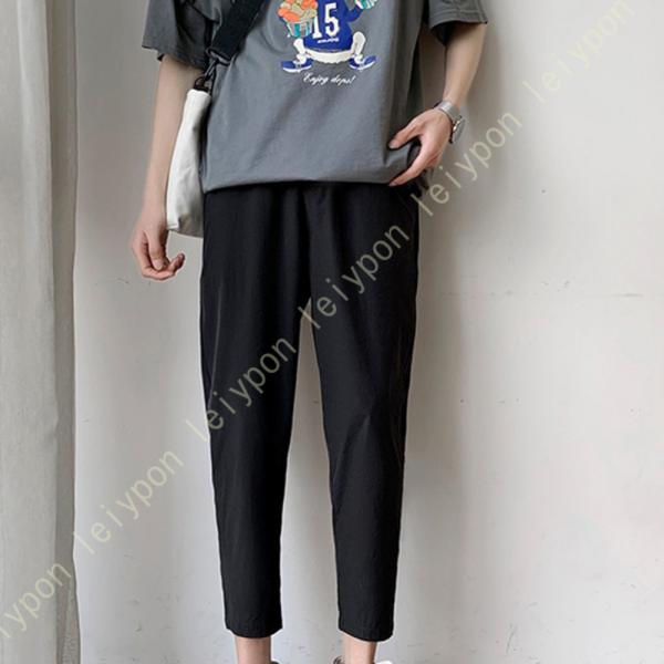 ロングパンツ メンズ 吸汗 速乾 リネンパンツ ゴム仕様 通気 カジュアル 綿麻 ボトムス ファッシ...