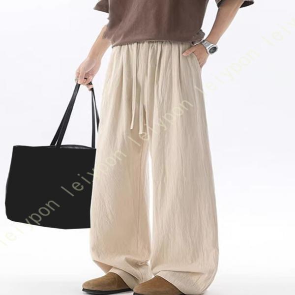サルエルパンツ メンズ ワイドパンツ 綿麻 ズボン ボトムス ゆったり 大きいサイズ テーパードパン...