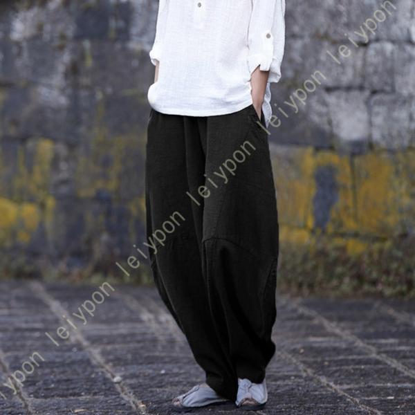 ワイドパンツ 春 夏 レディース ウエストゴム ガウチョパンツ テーパードパンツ 薄手 通気 涼感 ...