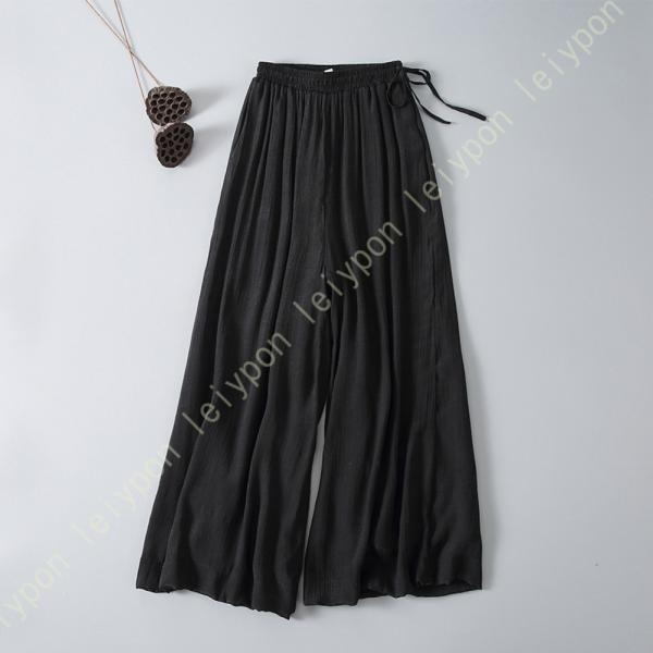 サルエルパンツ 綿麻 リネン レディース 総ゴム ポケット 体型カバー キャンバス きれいめ 夏 エ...