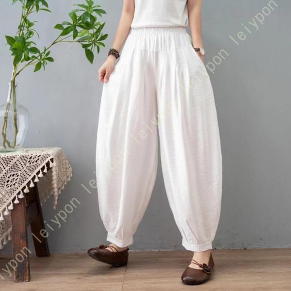 ガウチョパンツ 民族風 ゆったり 春 夏 レディース リネンパンツ 亜麻 吸汗 速乾 通気 涼しい ...