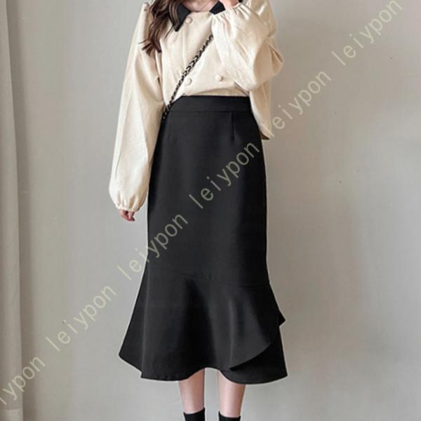 マーメイドスカート スカート レディース ハイウエスト 春夏 ひざ丈 タイト 膝丈 ミディアムスカー...