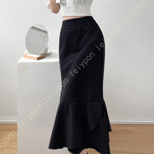 マーメイド スカート レディース ひざ丈 ストレッチ フレアスカート フェミニン OL オフィス 膝...