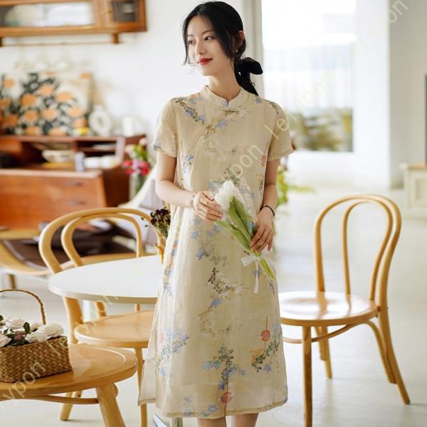 レディース ワンピース チュニック 春夏秋 ゆったり マキシドレス Aライン シャツワンピ 体型カバ...