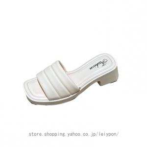 スクエアフラットサンダル ミュール レディース ノンスリップ 履きやすい 春サンダル オフィスサンダル すべらない 事務用 通勤靴 疲れない ストラップ付き
