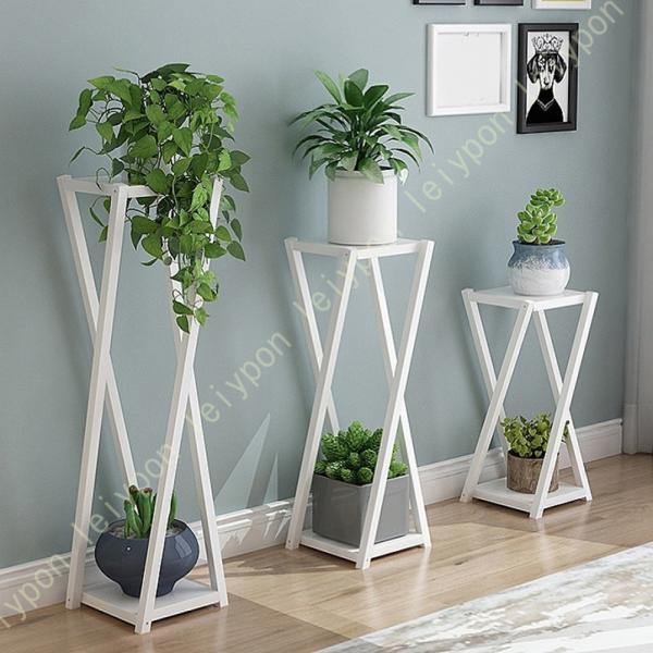 フラワースタンド アイアン ハイスツールプラントスタンド Z型 植物 植木鉢 台 鉢 スタンド モダ...