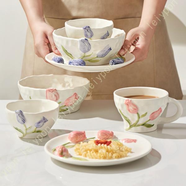 還暦祝い 女性 コーヒーカップ フラワー柄 マグカップ レトロ 陶器 花絵柄 祖母 母 誕生日 80...