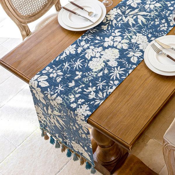 オシャレ テーブルランナー ポリエステル製 可愛い 熱帯雨林風 食卓 エレガント リーフ柄 モダン ...