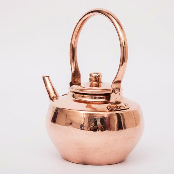 ケトル 湯沸し やかん 銅 3リットル ストーブトップ用のやかん 人間工学に基づいたハンドル付きのポ...