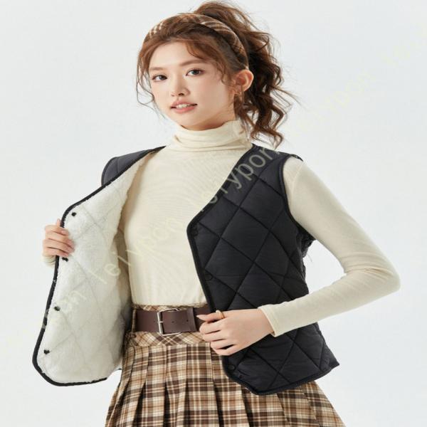 ダウンベスト キルティング 袖なし インナー ダウンベスト レディース ウルトラライト ショートコー...