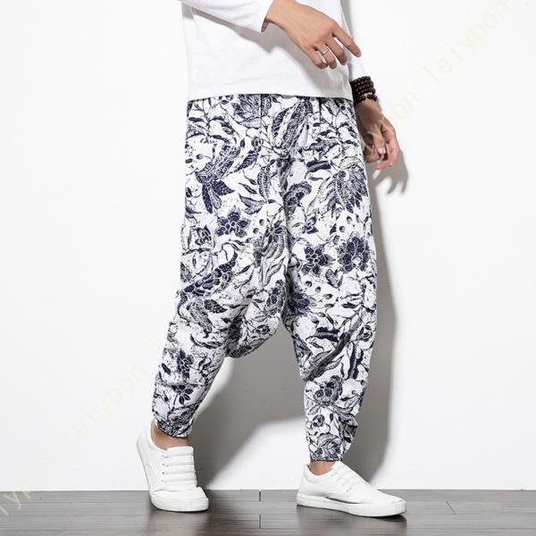 サルエルパンツ メンズ レディース ネイティブ柄 イージーパンツ コットン ワイドパンツ ロングパン...