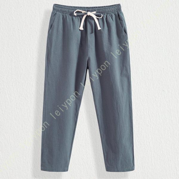 ジョガーパンツ 9分丈 アンクルパンツ クロップドパンツ メンズ 綿麻 イージーパンツ リネン パン...