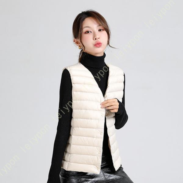 ダウンベスト 秋冬春 インナーダウン レディースファッション トップス アウター ベスト ダウン ラ...