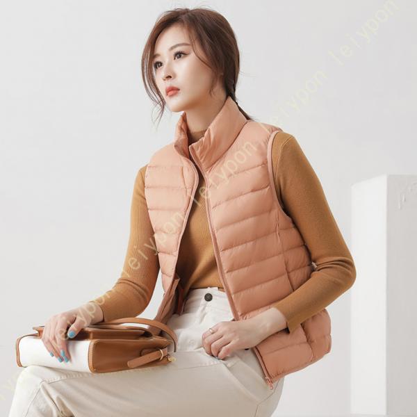 ダウンベスト 撥水 レディースファッション アウター トップス ベスト ダウンベスト 立ち襟 暖かい...