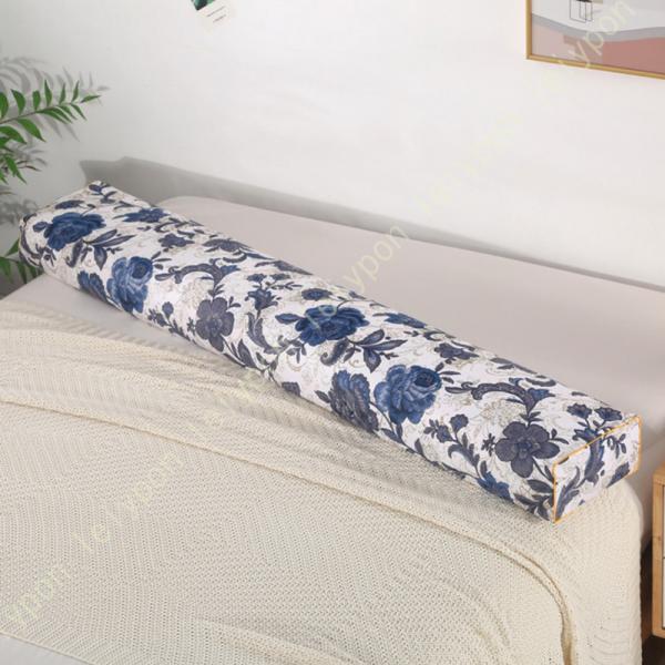 そばがら 枕 カバー付 大きめ ネイビー 約 110×21ｃｍ 天然素材 そば枕 そば 高さ調節 角...