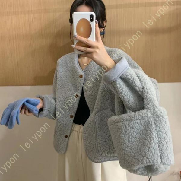 ボアコート レディース ボアジャケット 長袖 フリースジャケット もこもこ 防寒コート アウター ゆ...