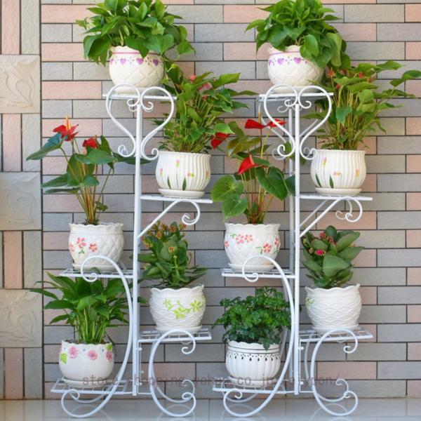 フラワースタンド アイアン おしゃれ スリム 園芸ラック 観葉植物 生活雑貨 花台 モダン 植物スタ...
