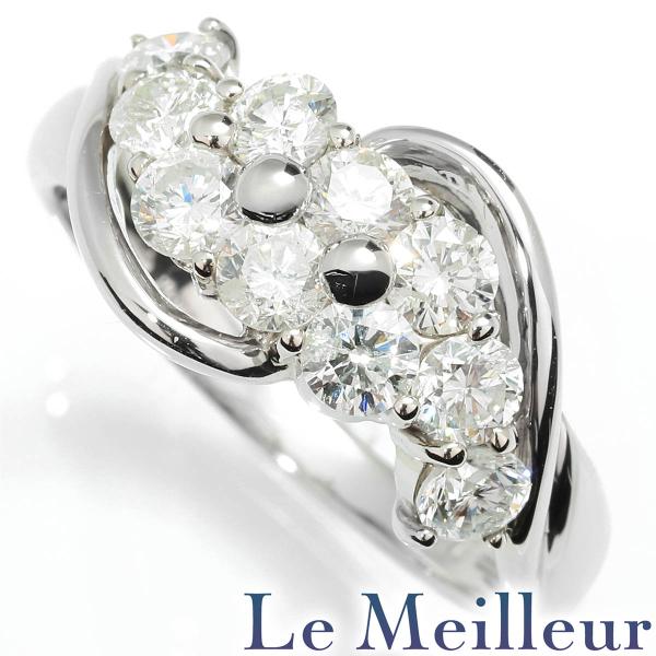 10粒リング SIクラス 指輪 ダイヤモンド 1.30ct プラチナ Pt900 13号 中古 返品...