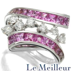 Pt900 ピンクサファイア ダイヤモンド リング 0.98ct D0.26ct 出品4週  