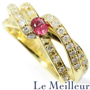 リング 指輪 ルビー 0.21ct ダイヤモンド 0.50ct イエローゴールド K18YG 11号 中古 返品OK