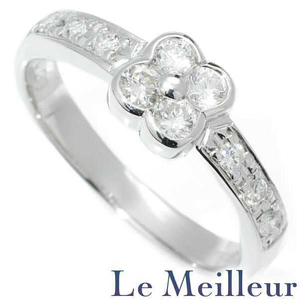 フラワーデザインピンキーリング SIクラス 指輪 ダイヤモンド 0.3ct Pt900 6号 中古 ...