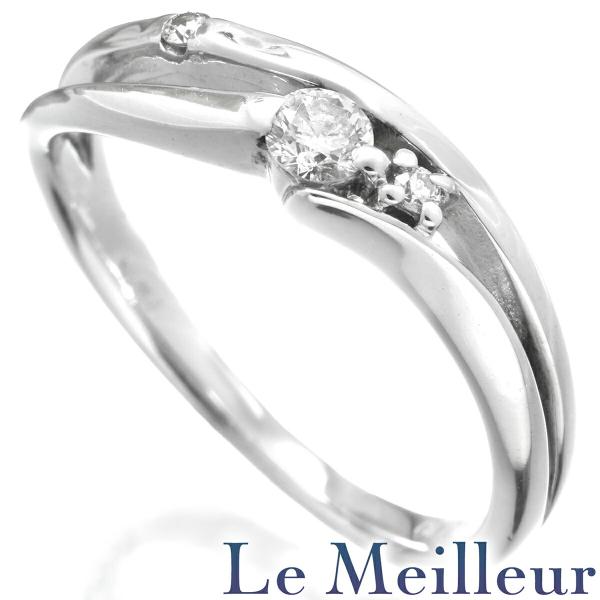 リング 指輪 ダイヤモンド ホワイトゴールド K18WG 5号 中古 返品OK