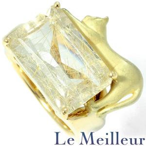 湯沢ひろ江 リング 指輪 ルチルクォーツ 7.00ct K18YG 13号 中古 返品OK