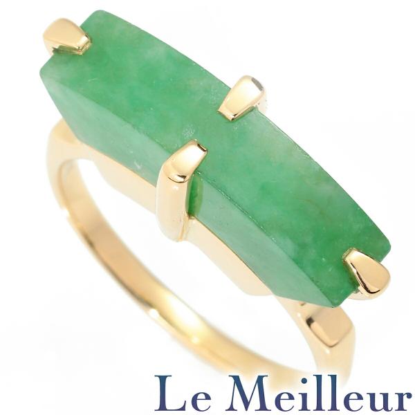 リング 指輪 翡翠 イエローゴールド K18YG 12号 中古 返品OK