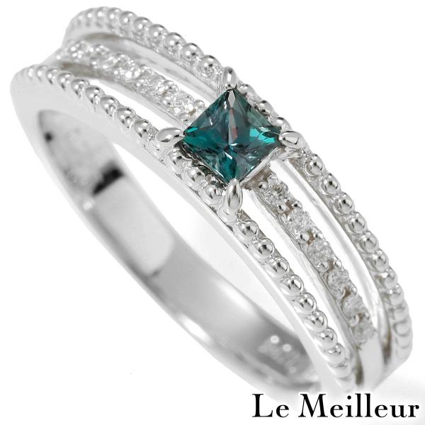 リング 指輪 アレキサンドライト 0.22ct ダイヤモンド ホワイトゴールド K18WG 11号 ...