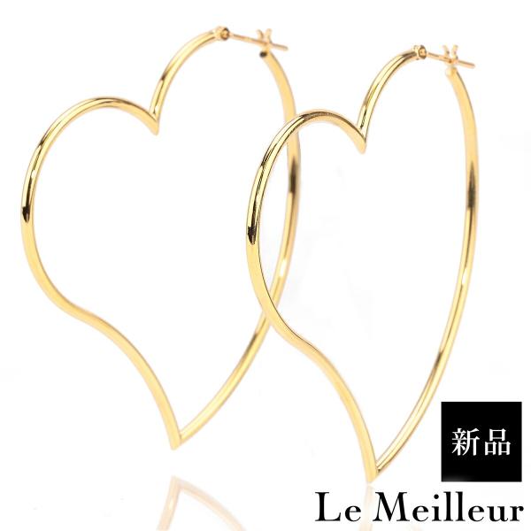 新品 ハートモチーフ ピアス イエローゴールド K18YG 新品 未使用