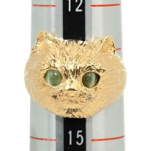 ネフライトキャッツアイ 0.45ct ダイヤモ...の詳細画像5