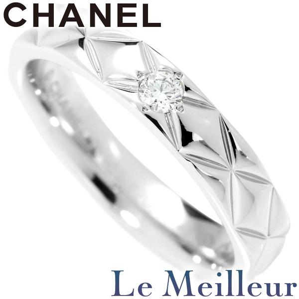シャネル マトラッセ 1Ｐリング 指輪 ダイヤモンド Pt950 7号 CHANEL 中古 返品OK