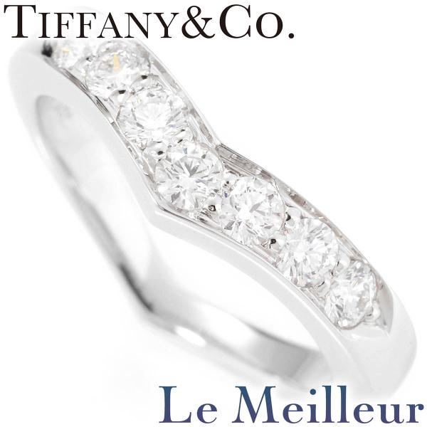 ティファニー Vバンド リング 指輪 ダイヤモンド PT950 7号 TIFFANY&amp;Co. 中古 ...