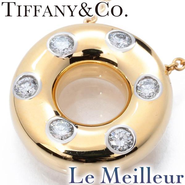 ティファニー ドッツ サークルダイヤモンドペンダント ダイヤモンド K18YG 中古 返品OK 爆買