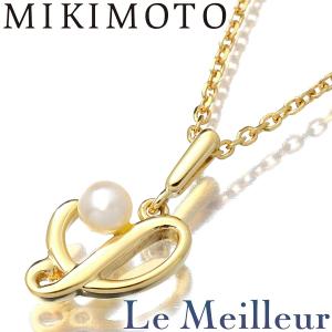 ミキモト イニシャルデザイン ネックレス アコヤ真珠 3.5mm K18 MIKIMOTO  中古 プレラブド 返品OK｜lemeilleur