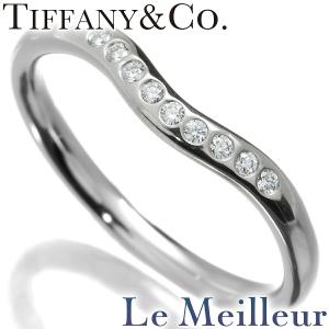 TIFFANY&Co. ティファニー Pt950プラチナ カーブドバンド 9Pダイヤ  