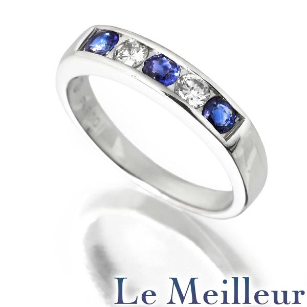 リング 指輪 ブルーサファイア 0.40ct ダイヤモンド プラチナ Pt900 11号 中古 返品...