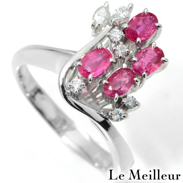 ルビー 1.03ct ダイヤモンド プラチナ Pt900 リング 12.5号 指輪  新品仕上済 中...
