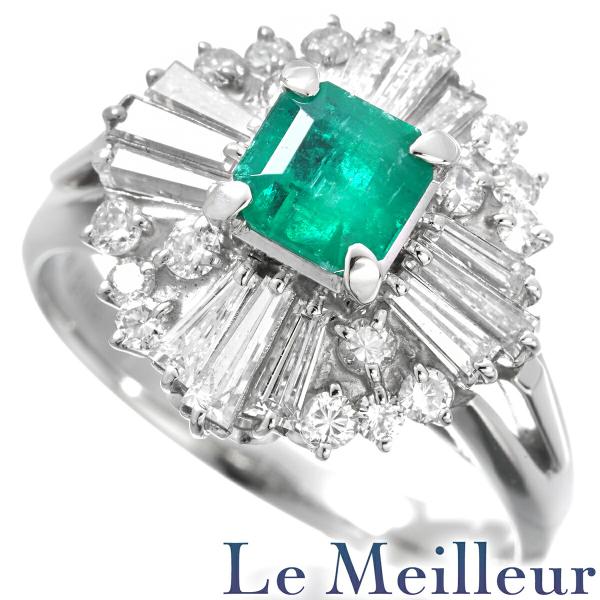 リング 指輪 エメラルド 0.78ct ダイヤモンド 1.03ct プラチナ Pt900 13号 中...