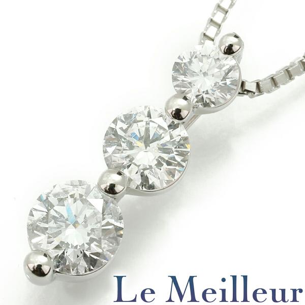 Iラインネックレス ダイヤモンド 0.70ct Pt900 中古 返品OK【RE-PRICE】 爆買