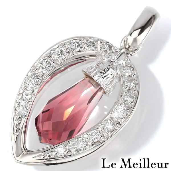ペンダントトップ ピンクトルマリン 1.76ct ダイヤモンド プラチナ Pt900 中古 返品OK...
