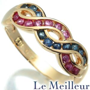 ルビー ダイヤモンド リング K18 イエローゴールド YG 指輪  