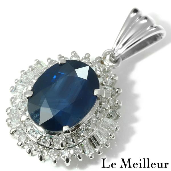 ブルーサファイア 1.51ct ダイヤモンド 0.32ct プラチナ Pt900 ヘイローデザインペ...