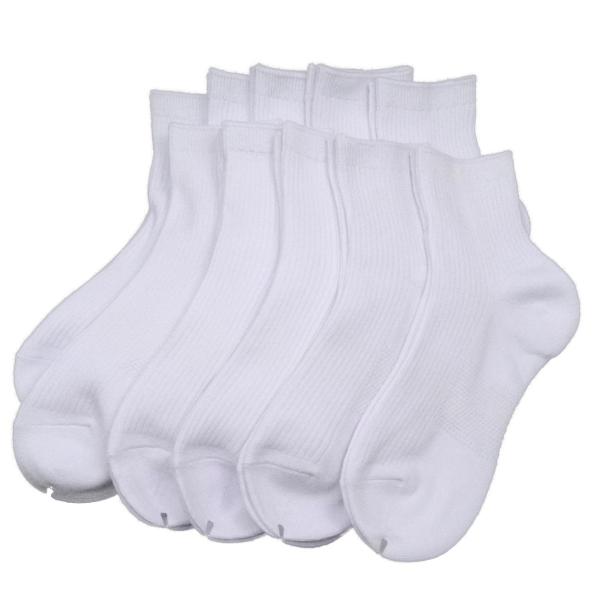 サポーター ホワイト ショートソックス 日本製 ロークルー丈 抗菌防臭・吸水速乾加工 リブ柄 22/...