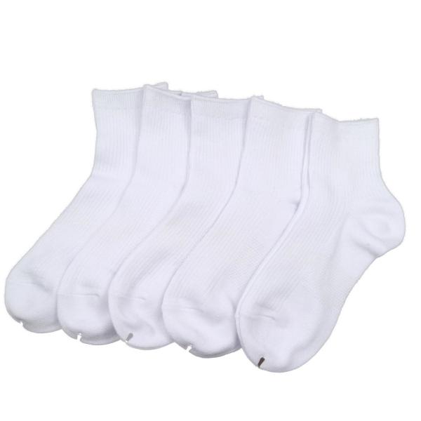 サポーター ホワイト ショートソックス 日本製 ロークルー丈 抗菌防臭・吸水速乾加工 リブ柄 22/...